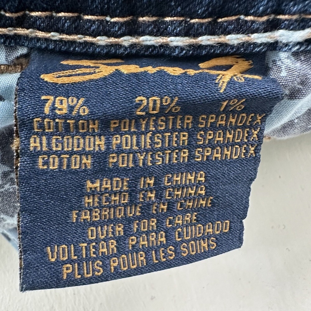 Seven 7 Womens Rocker Slim Jeans 26x27 Blue Stretch Flap Back Pockets Tag Sz 25 - Picture 9 of 16